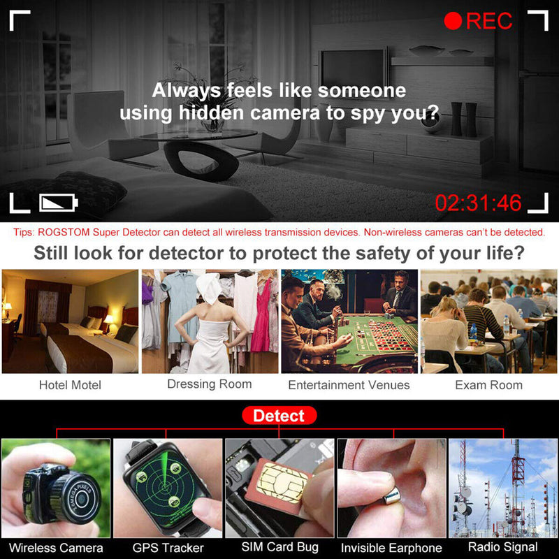 [2020 Latest Upgrade] Anti-Spy Wireless RF Signal Detector for Hidden Camera