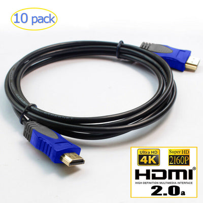 6FT 4K@60Hz Ultra HD HDMI Cable V2.0 High Speed 2160p UHD 3D CHROME HDTV Gold
