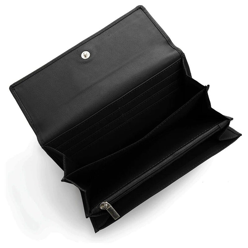 100% Genuine Leather Wallets Ladies Clutch Purse Wallets With RFID Blocking CA