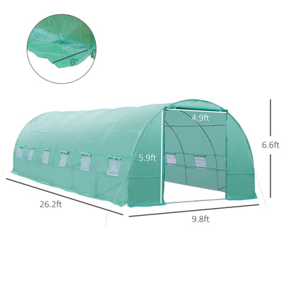 26.2&apos; L Walk-in Greenhouse Growing House Ventilation Large Outdoor Premium Steel