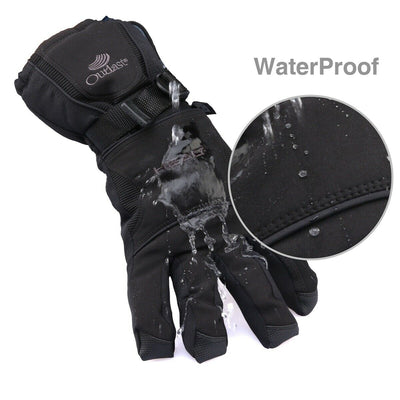Super Warm Thermal Skiing Snowboarding Gloves w/ Adjustable Cuff, Zipper Pocket