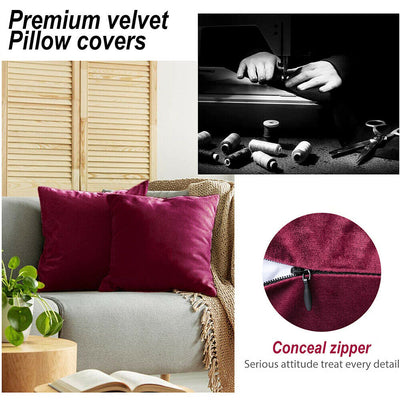 Luxury Home Decoration Crushed Velvet Cushion Cover for Sofa Couch Bed Chair Car