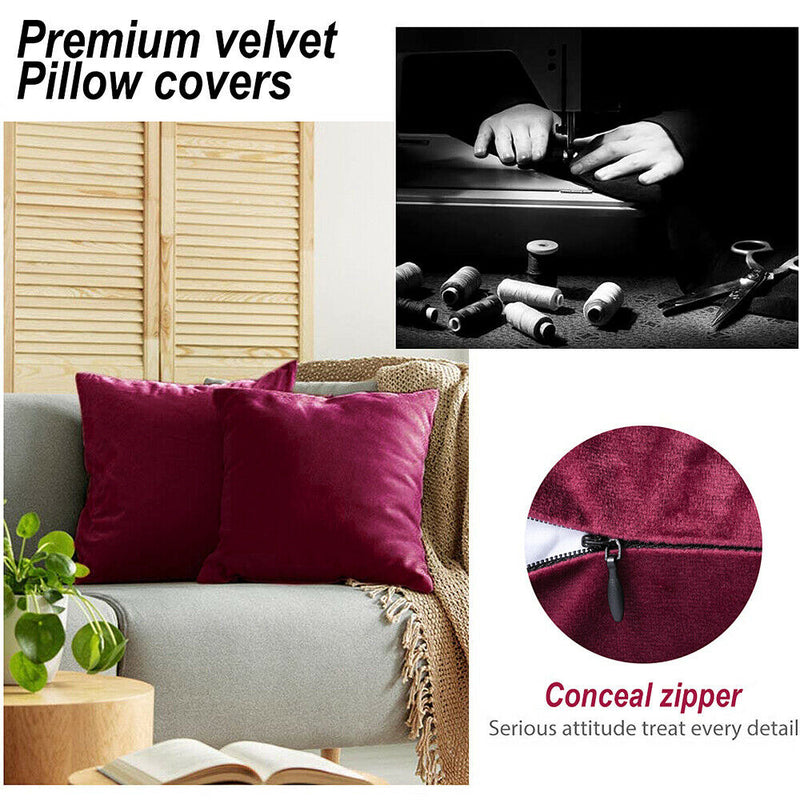 Luxury Home Decoration Crushed Velvet Cushion Cover for Sofa Couch Bed Chair Car