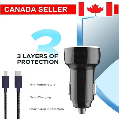 15V Dual 3.0 USB Car Charger 2 Port Adapter LED Cigarette Socket Fast Charging