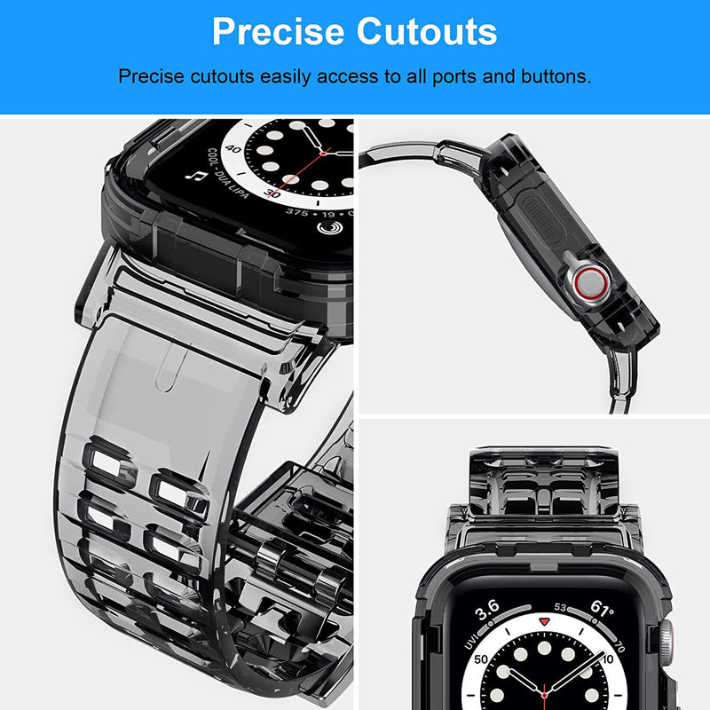 Rugged Protective Case with TPU Band Strap for Apple Watch Series 1 2 3 4 5 6 SE