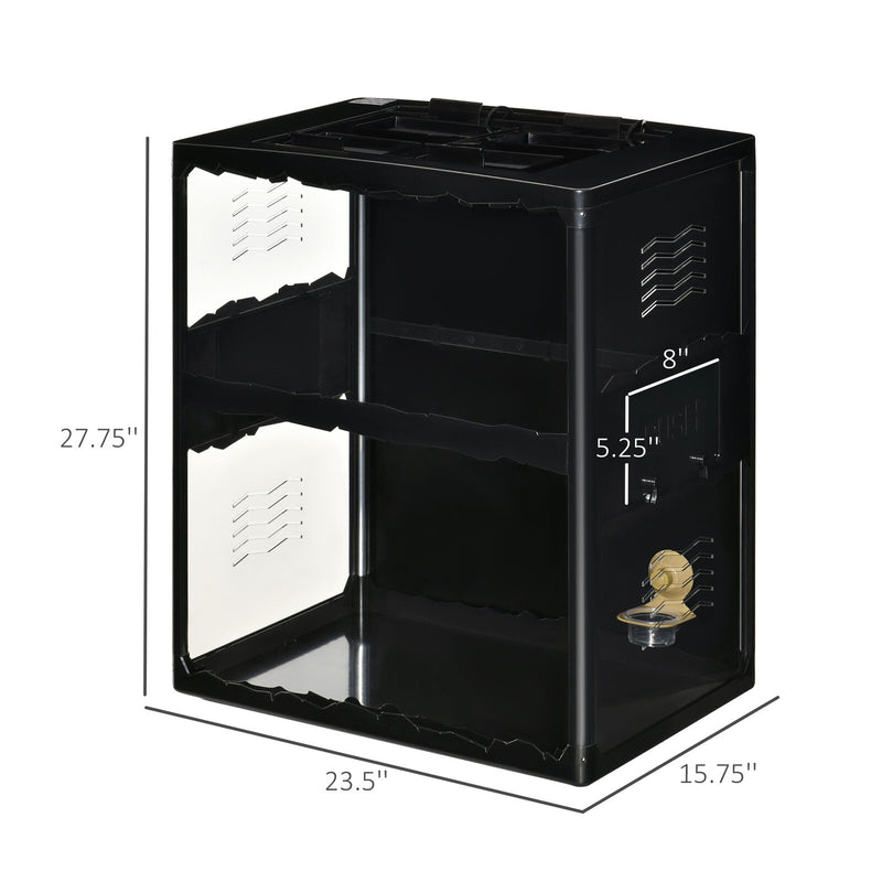 Reptile Cage Enclosure, Lizard Breeding Tank w/ Lamp Holders, Turtle, Chameleon 196393070970