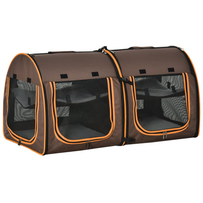 Large Portable Double Cat Pet Carrier Kennel Bag Oxford Travel Car Seat