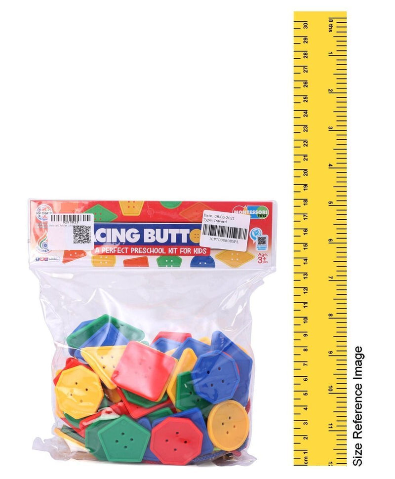 80x Large Sorting Buttons &amp; 4 Threading Laces Education Early Learning Game CA