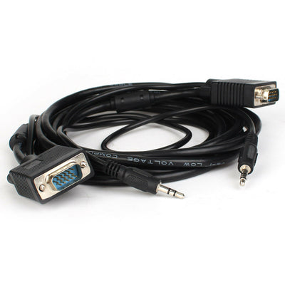 SVGA + Audio Monitor Cable, Male to Male 1080P Super VGA Display Cord for PC TV