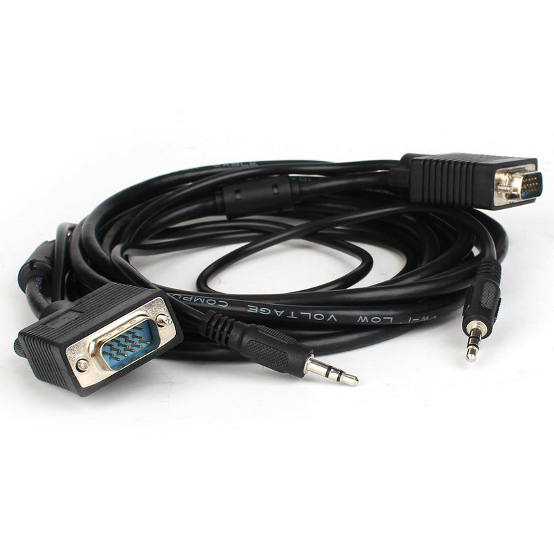 SVGA + Audio Monitor Cable, Male to Male 1080P Super VGA Display Cord for PC TV