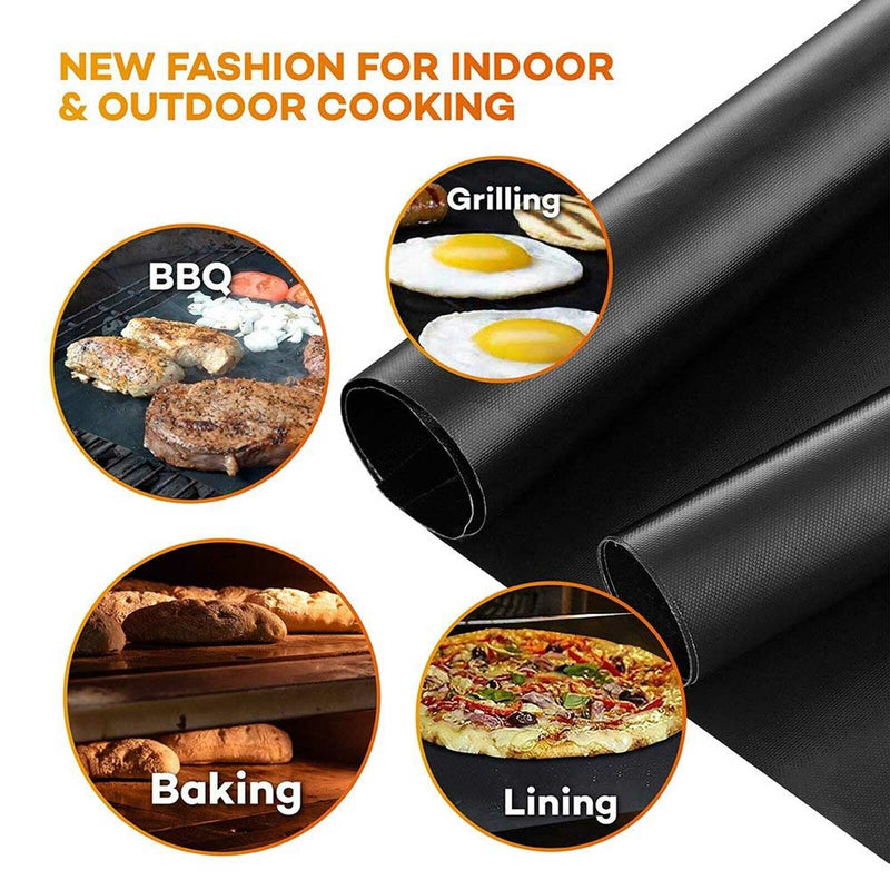 10 PCS BBQ Grill Mat Bake Non Stick Grilling Mats Barbecue Pad