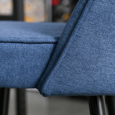 Set of 2 Upholstered Barstools Fabric Bar Chairs with Gold-Capped Steel Legs