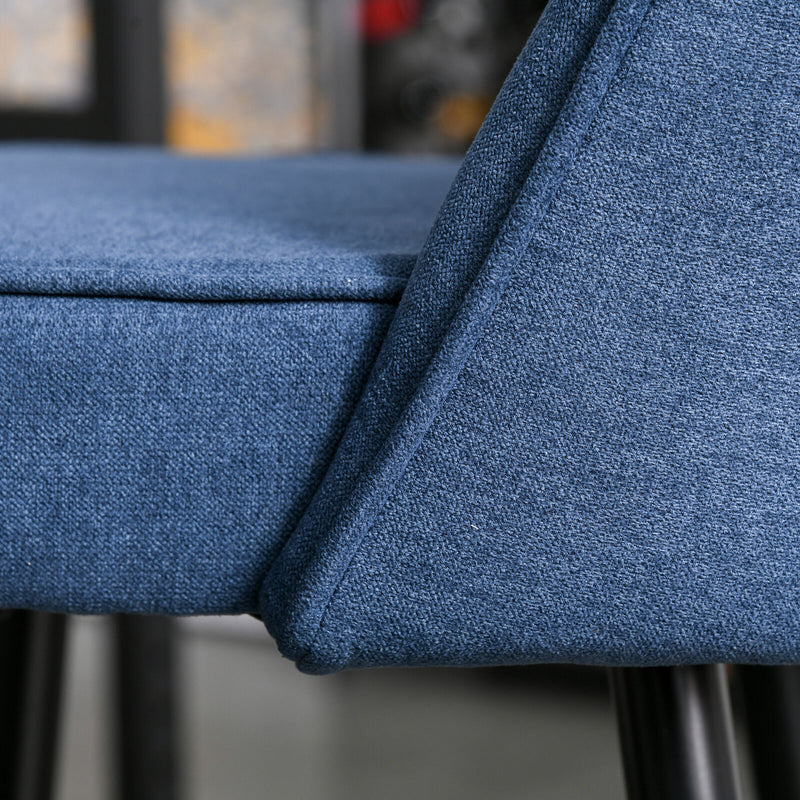 Set of 2 Upholstered Barstools Fabric Bar Chairs with Gold-Capped Steel Legs