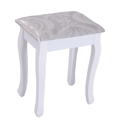 2-PC Dressing Table Set Vanity Makeup Desk Mirror Stool 5 Drawers Bedroom White