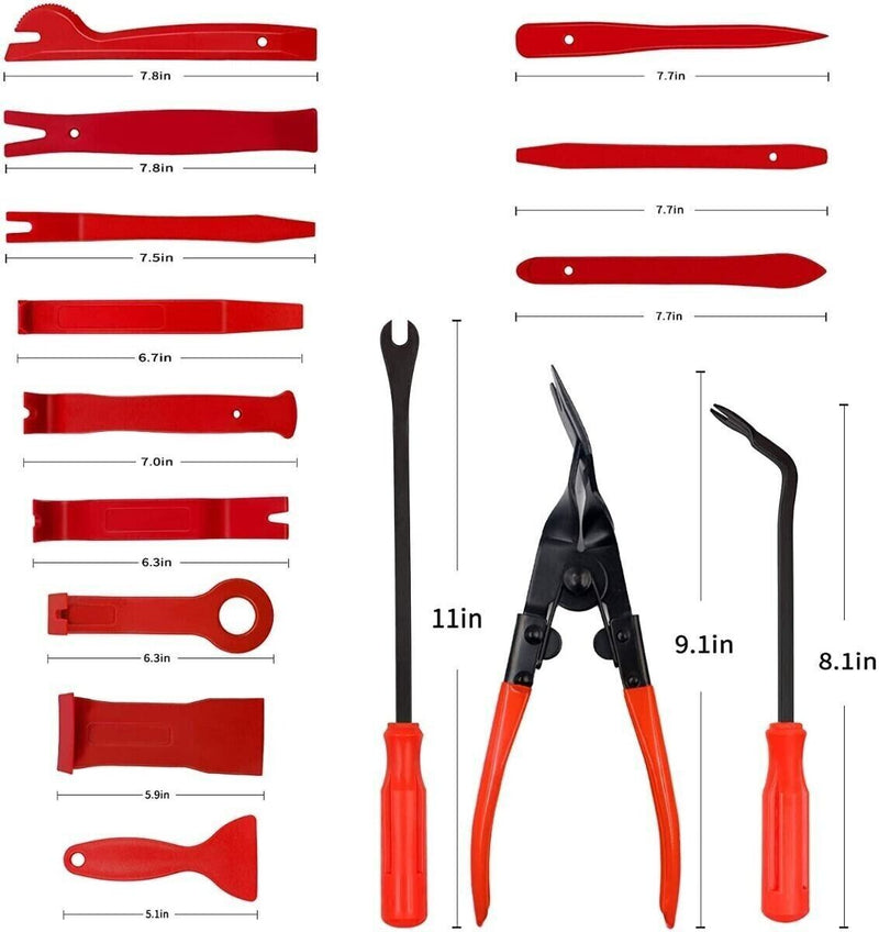 200 Pcs Car Trim Removal Tool Kit Set Hand Tools Pry Bar Panel Door Interior