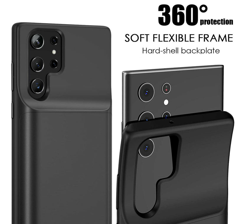 4800mAh Extended Battery Charger Protective Case for Galaxy S22 Ultra 5G 6.8inch