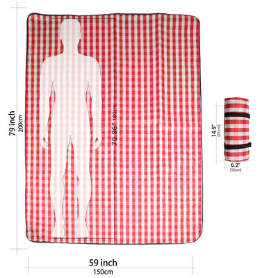 Machine Washable Extra Large Picnic&Beach Blanket Handy Mat Plus Thick 3 Layers