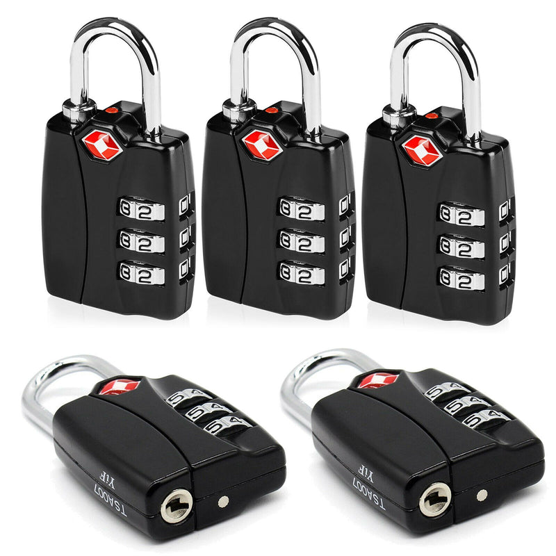 TSA Luggage Locks - 3 Digit Combination Steel Padlocks for Suitcases & Baggage