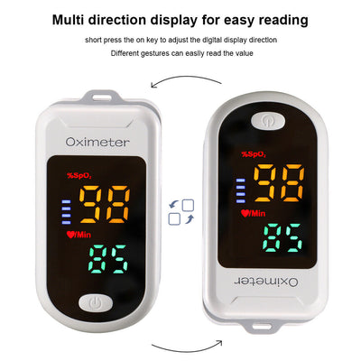Oxygen Saturation Monitor Finger Pulse Monitor Child & Adult with LED & Lanyard