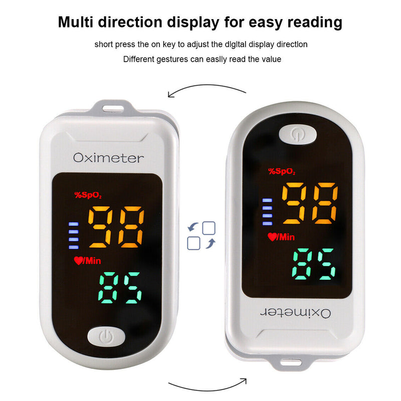 Oxygen Saturation Monitor Finger Pulse Monitor Child & Adult with LED & Lanyard