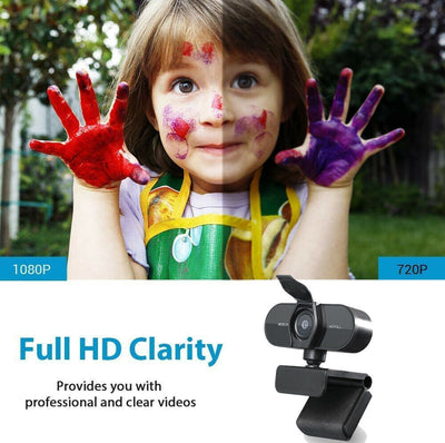 1080P FHD Webcam with Microphone & Privacy Cover for Conferencing, Video Calling