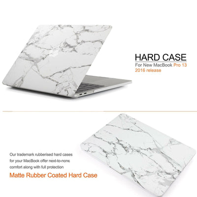 MacBook Pro 13" 2020 A2251/A2289 Rubberized Plastic Hard Shell Case-White Marble