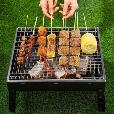 Portable Outdoor Barbeque Charcoal BBQ Grill Set Oven Foldable Carbon Grill CA