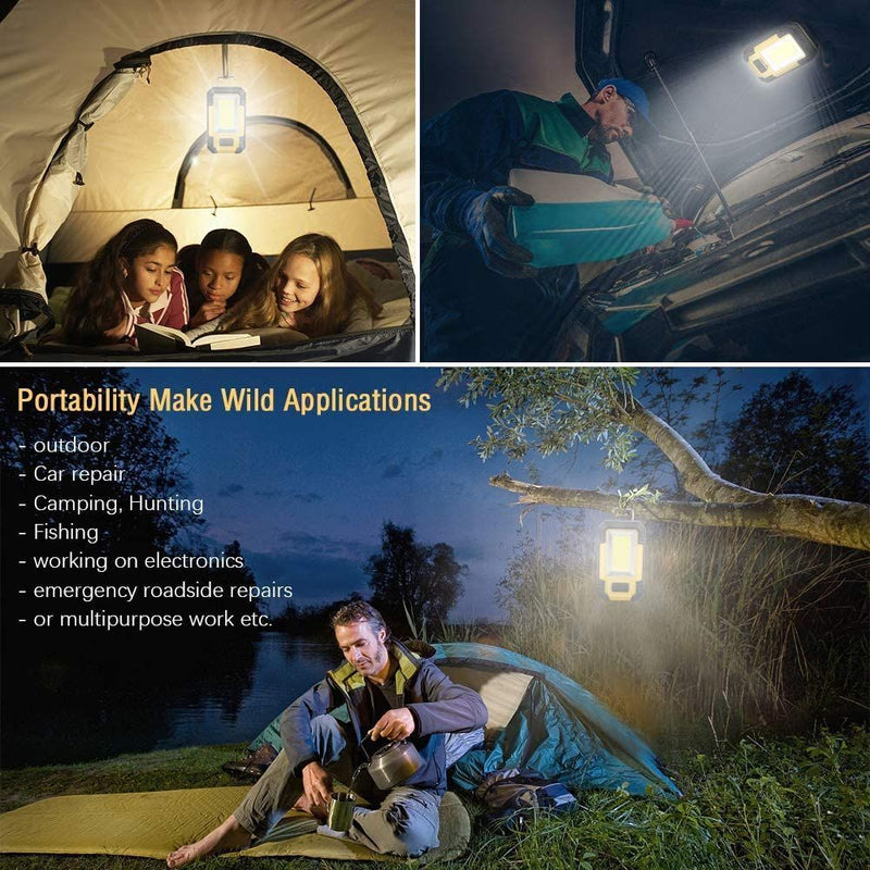 Portable Rechargeable USB COB LED Work Light Flod Flashlight Magnetic Torch Lamp