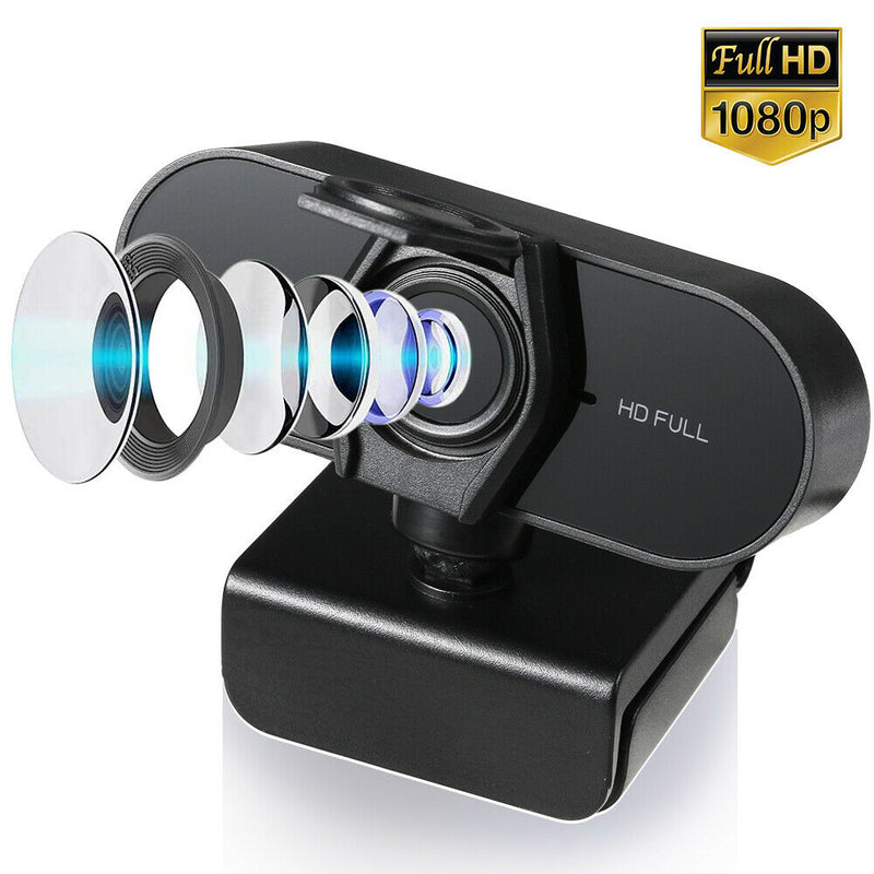 1080P HD Streaming USB Webcam with Microphone & Rotatable Clip for PC,MAC,Laptop