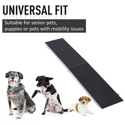 Folding Dog Ramp Lightweight Aluminium Alloy Frame Portable with Carry Handle 842525139489