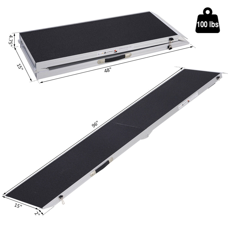 Folding Dog Ramp Lightweight Aluminium Alloy Frame Portable with Carry Handle 842525139489