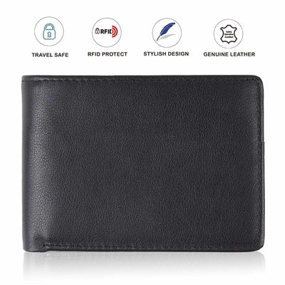 Luxury Mens Slim Front Pocket Wallet ID Window Card Case with RFID Blocking CA
