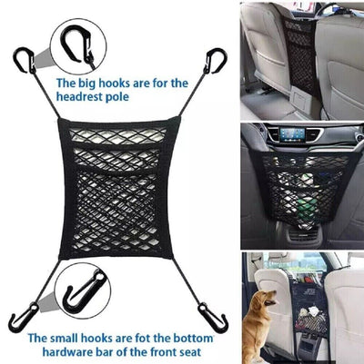 Elastic Net Pocket Bag 3 Layer Between Car Seat Organizer Storage Mesh Holder