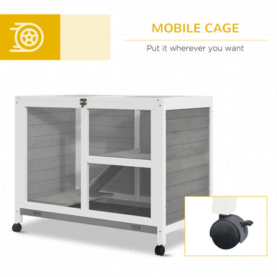 Indoor Critter Cage Rabbit Hutch W/ Ramp Small Animals