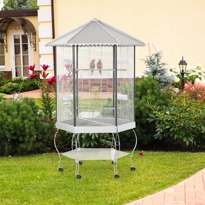 Parrot Bird Cage Macaw Aviary Cockatoo Finch Parakeet Pet Supplies Stand Wheels