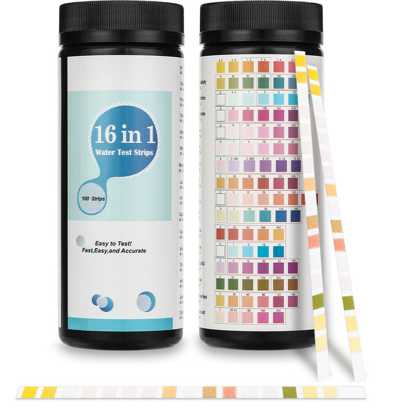 High Sensitivity Water Test Strips - pH, Hardness, Chlorine, Lead, Iron, Copper