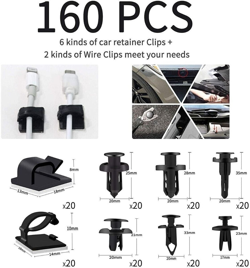 200 Pcs Car Trim Removal Tool Kit Set Hand Tools Pry Bar Panel Door Interior