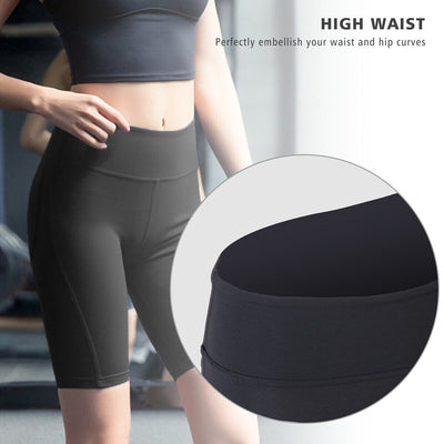 1/2-Packs Women's Quick-DRY High Waist Spandex Compression Exercise Shorts