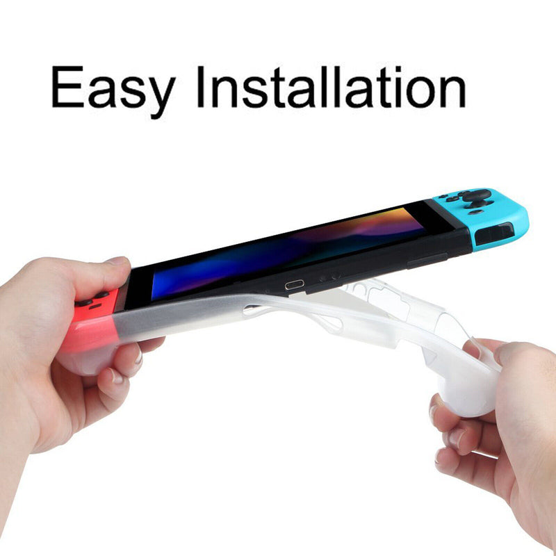 3 IN 1 Bundle Clear Case&HD Glass Film&6x Caps for Nintendo Swich / Switch Lite