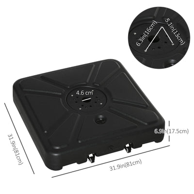 Cantilever Offset Umbrella Base Stand Fillable Umbrella Holder w/ Wheels, Black