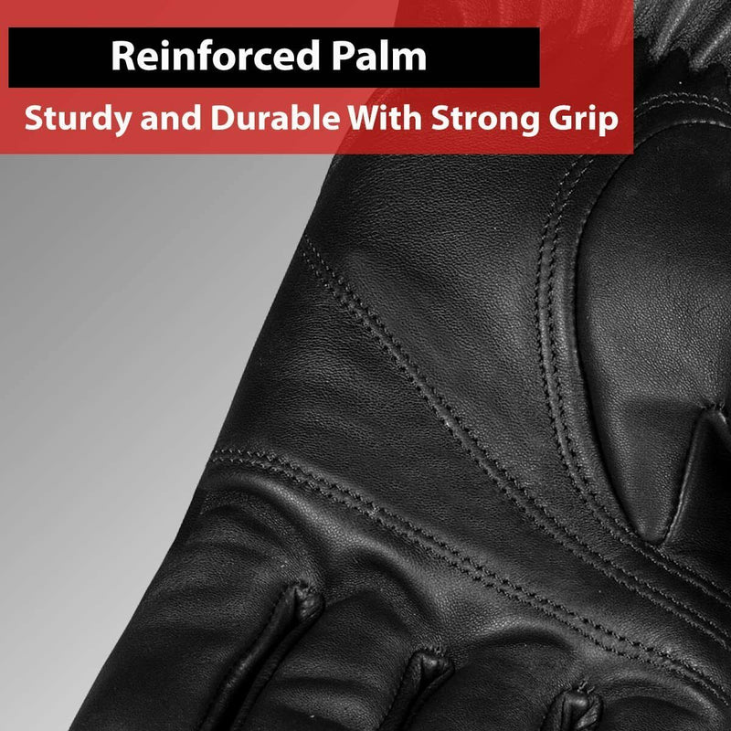 Luxury Leather Driving Gloves For Men | Sheepskin Leather | Cashmere Lined-Black