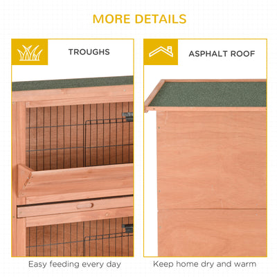 Outdoor Rabbit Hutch with Wheels, Quick on-the-Go Feeding, Wooden Rabbit Cage 196393256855