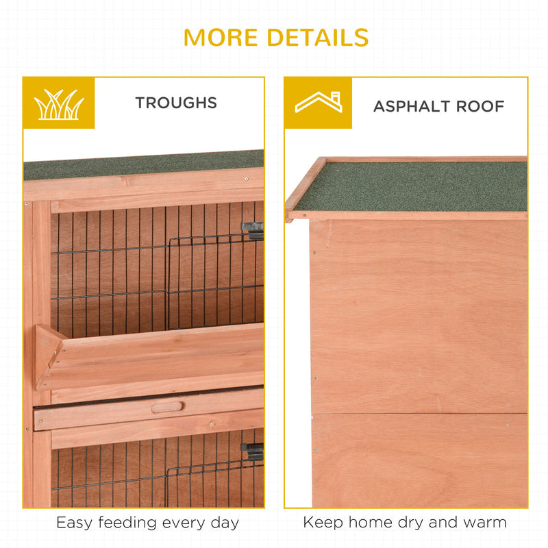 Outdoor Rabbit Hutch with Wheels, Quick on-the-Go Feeding, Wooden Rabbit Cage 196393256855