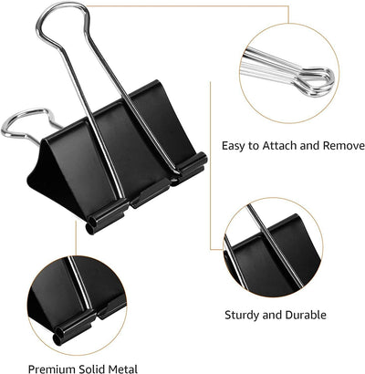 100x 4 in 1 clip box T Push Binder Clips set for School Office Supplies kit set