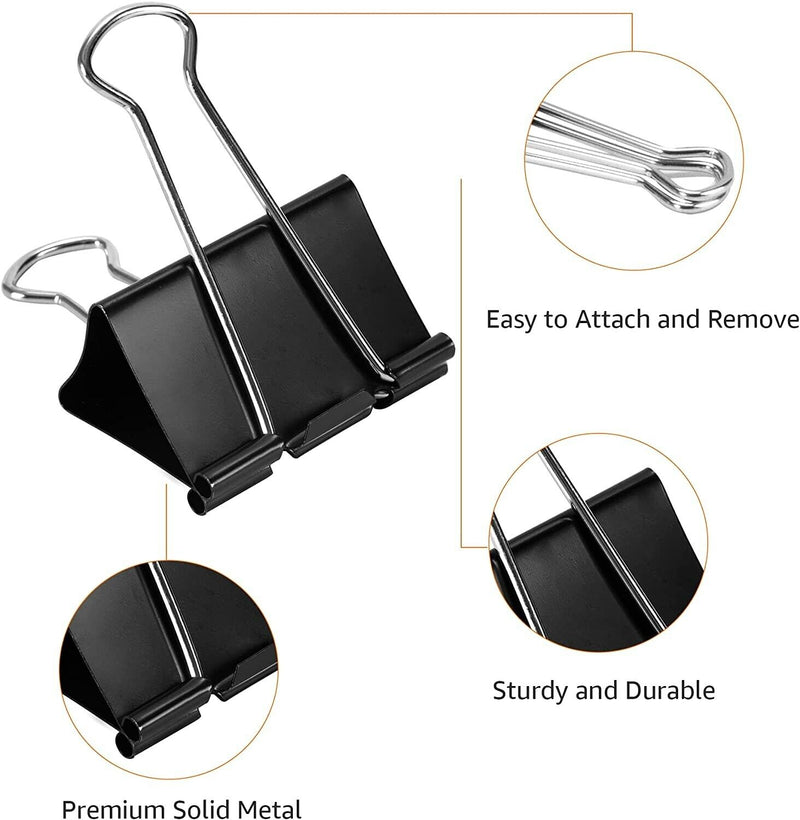 100x 4 in 1 clip box T Push Binder Clips set for School Office Supplies kit set