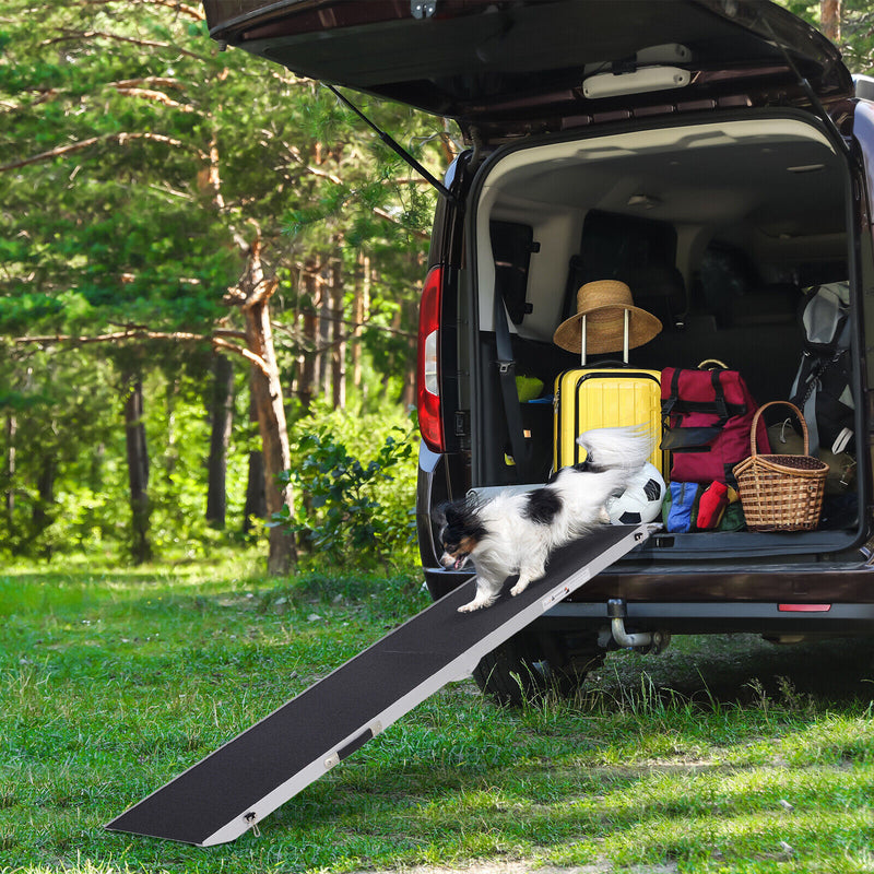Folding Dog Ramp Lightweight Aluminium Alloy Frame Portable with Carry Handle 842525139489