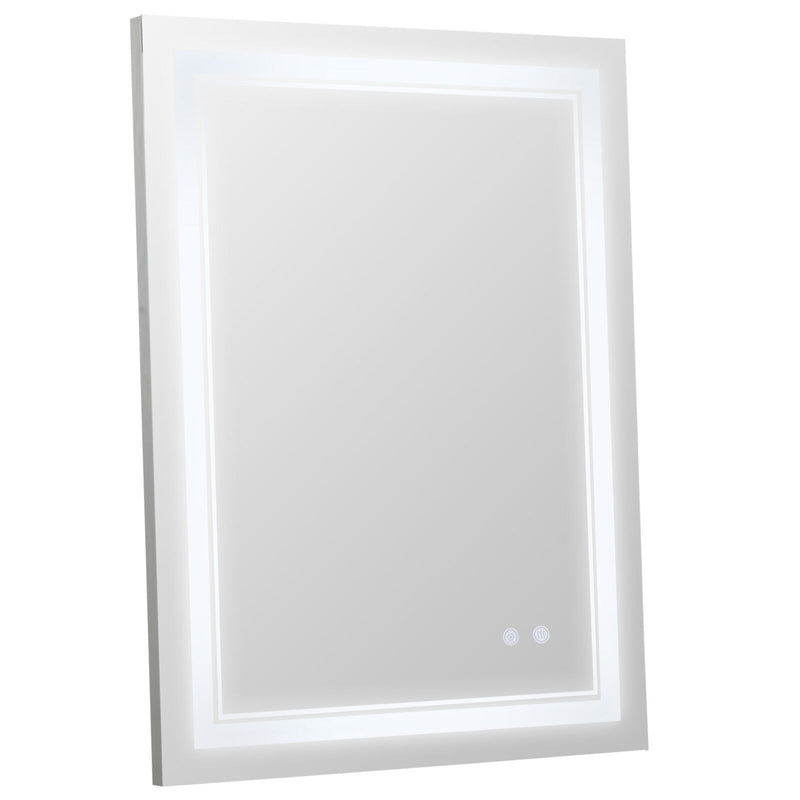 kleankin Wall LED Bathroom Mirror, Dimmable Vanity Mirror, with 3 Color