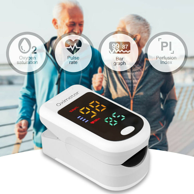Oxygen Saturation Monitor Finger Pulse Monitor Child & Adult with LED & Lanyard