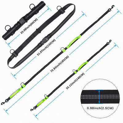 Double Retractable Hands Free Dog Leash - No Tangle for up to 150 lbs Large Dogs