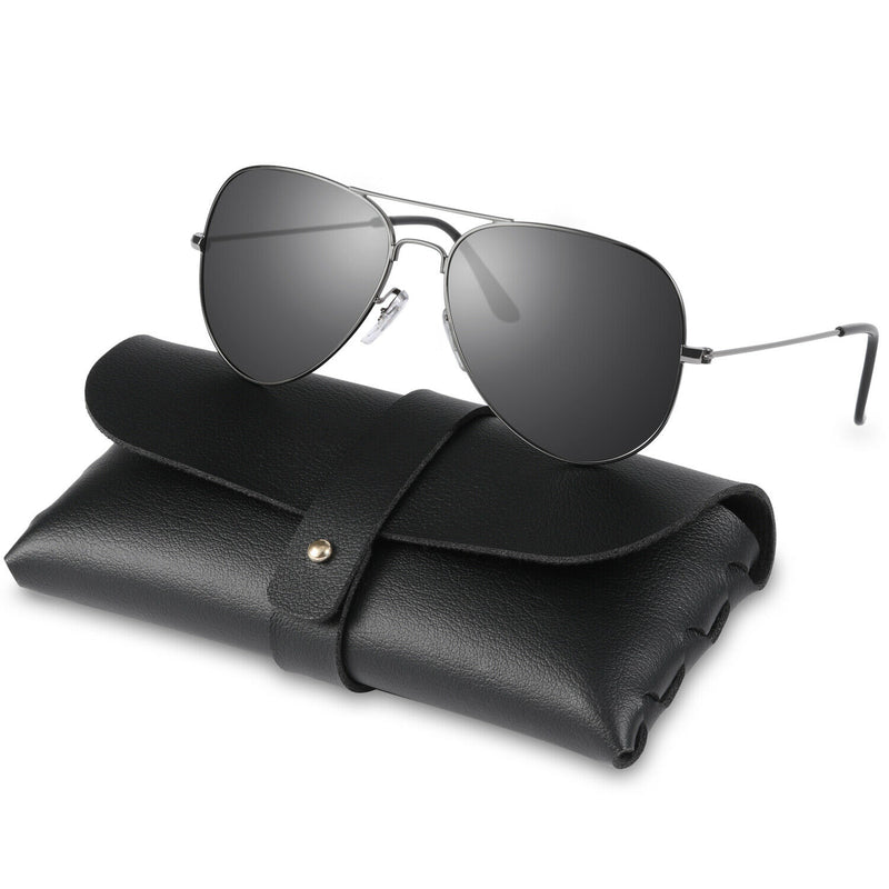 Mirrored Ice Blue Lens Classic Aviator Polarized Sunglasses UV400 for Women Men